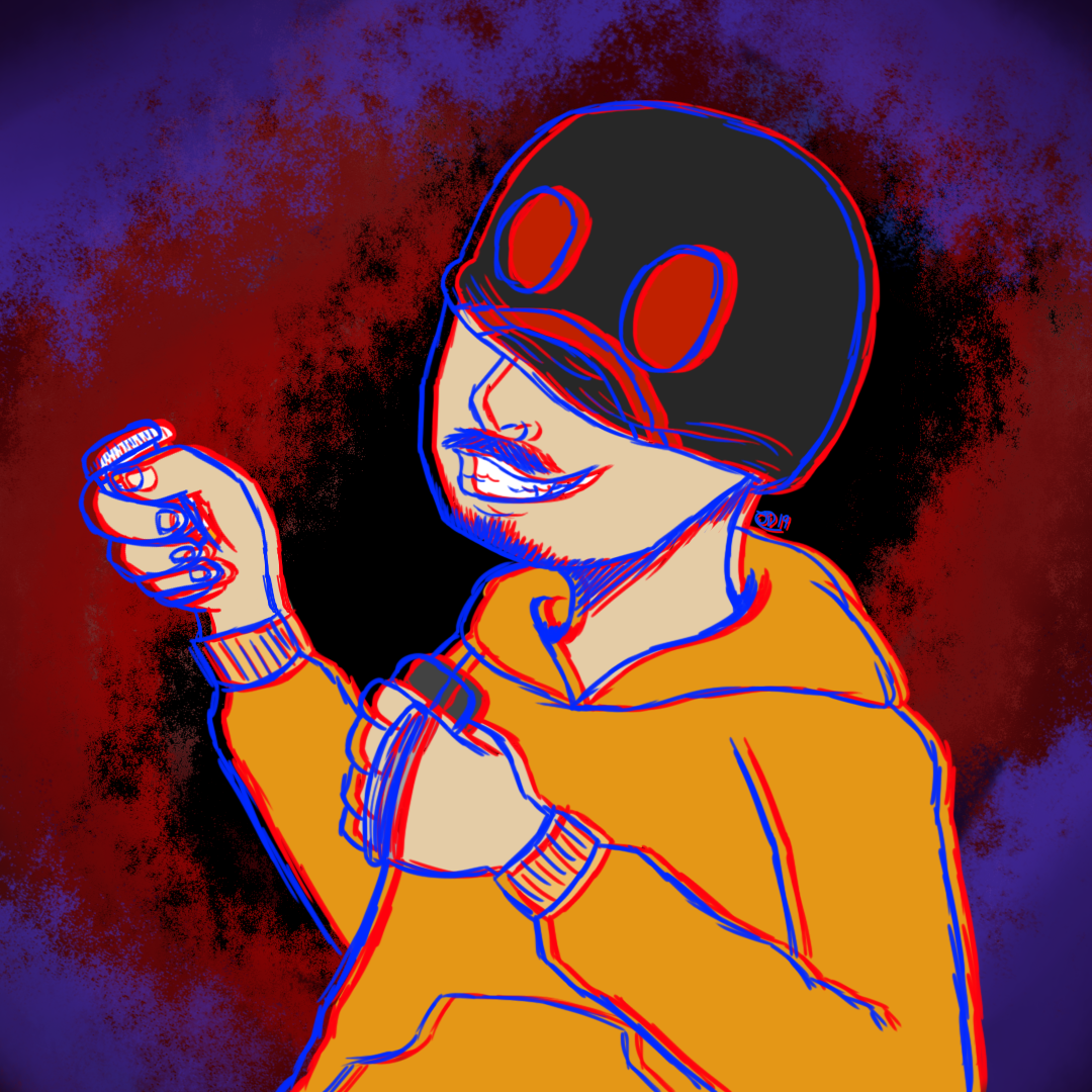  Drawing of Brian from Marble Hornets holding pills Image